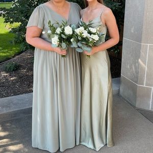 Revelry Sky Satin (Silver Sage) Dress 6